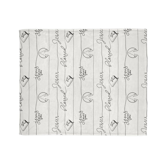 Christian Memorial Blanket - Jesus Loves You Blessed Design