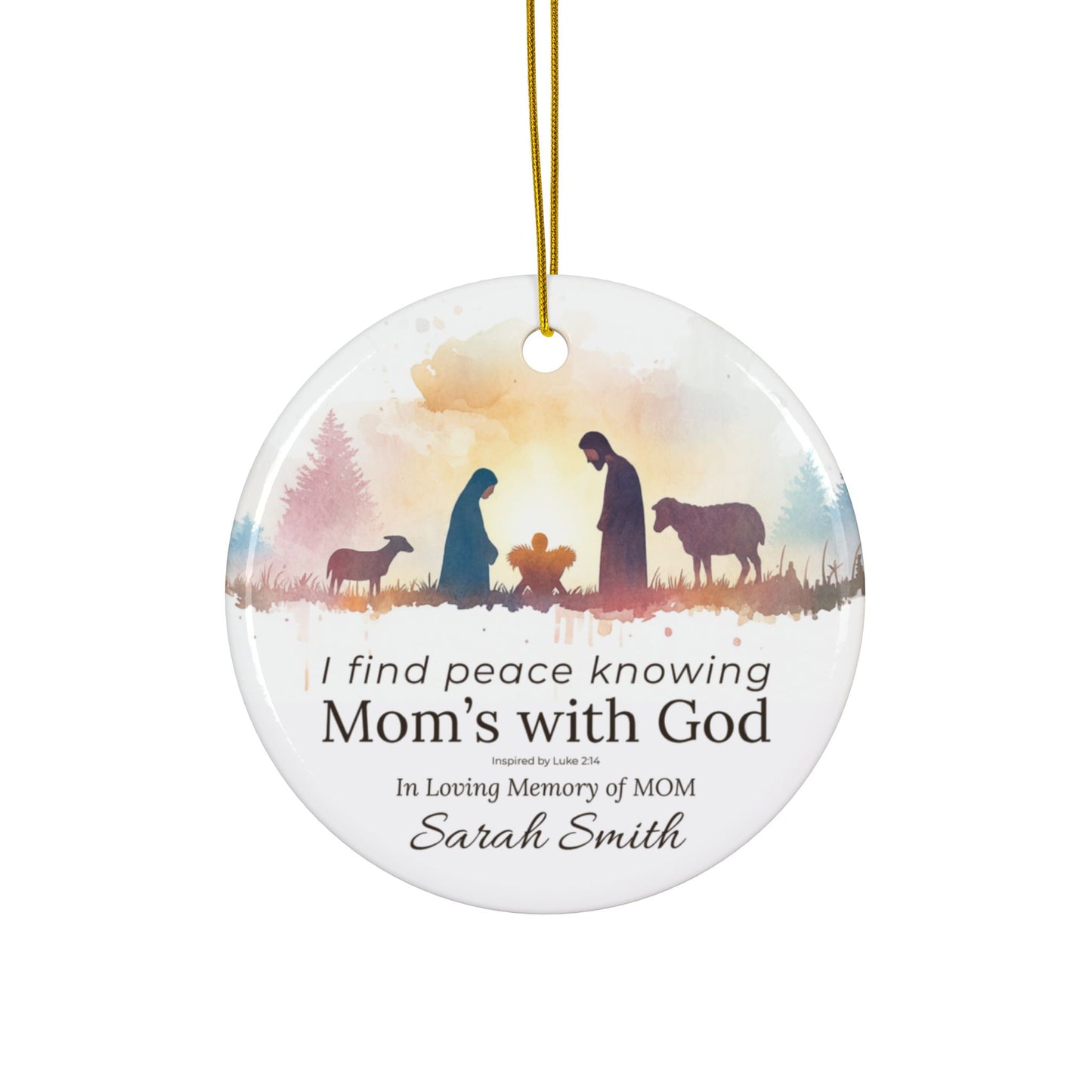 Mom’s with God Memorial Ornament | Personalized Christian Sympathy Gift