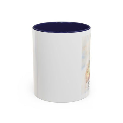 Custom Memorial Accent Coffee Mug with Photo and Text – Sacred Background Keepsake