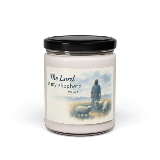 Scented Soy Candle - The Lord is My Shepherd - Psalm 23:1 - Serenity Home Decor