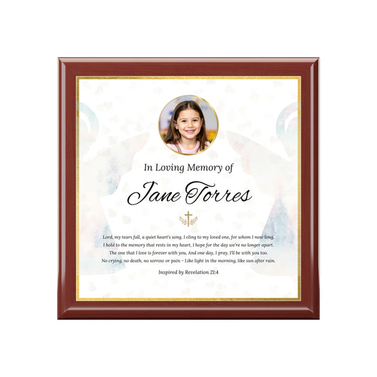 Angel Wings Memorial Keepsake Box | Personalized Christian Sympathy Gift for Loss of Child