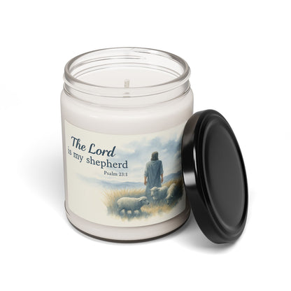 Scented Soy Candle - The Lord is My Shepherd - Psalm 23:1 - Serenity Home Decor