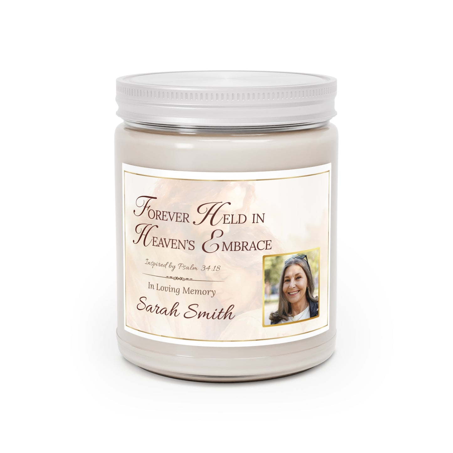 Heaven's Embrace Custom Photo Loss of Wife Candle