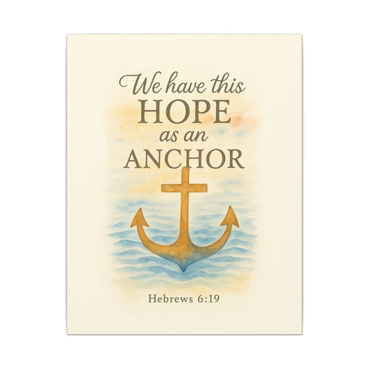 Inspirational Memorial Art Canvas, Bible Verse We have this Hope as an Anchor Keepsake, Eternal Memory Wall Decor
