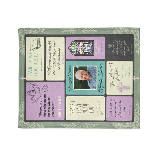 Christian Memorial Blanket - Personalized In Loving Memory of Dad Scripture Design