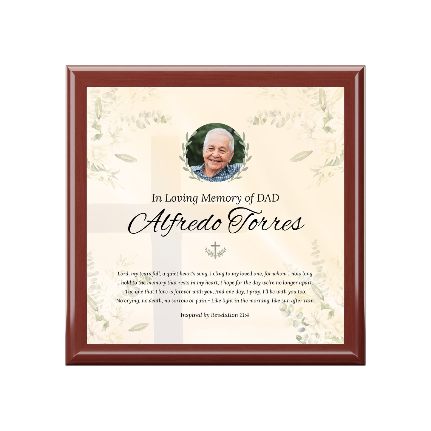 Eternal Promise Memorial Keepsake Box | Personalized Christian Gift for Loss of Father