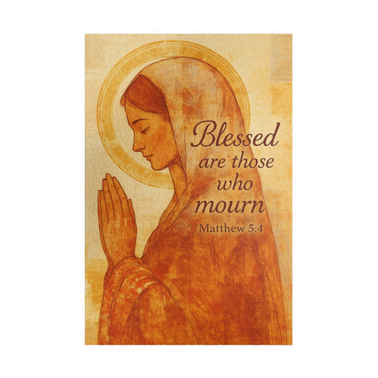Watercolor Jesus Puzzle - Blessed Mourning Bible Verse Memorial Gift