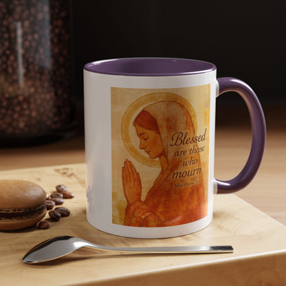 Memorial Accent Coffee Mug - Blessed Are Those Who Mourn - Matthew 5:4