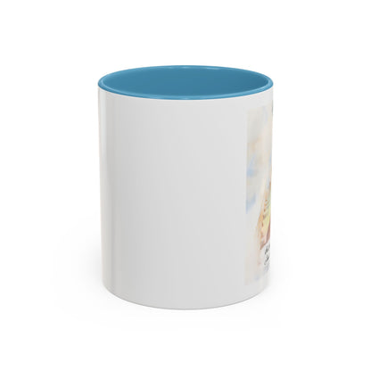 Custom Memorial Accent Coffee Mug with Photo and Text – Sacred Background Keepsake