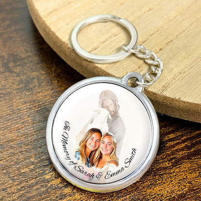 Personalized Jesus Memorial Keychain, Christian Gift, Photo Memory Keychain