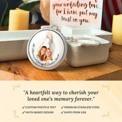 Personalized Jesus Memorial Keychain, Christian Gift, Photo Memory Keychain