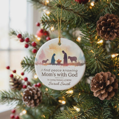 Mom’s with God Memorial Ornament | Personalized Christian Sympathy Gift