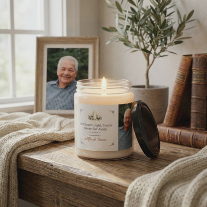 Christ’s Light Memorial Candle | Personalized Christian Sympathy Gift for Him