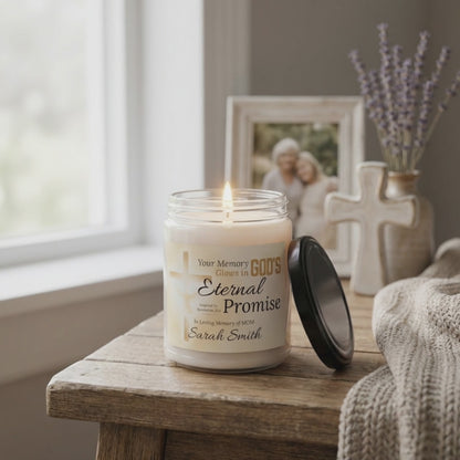 Eternal Promise Memorial Candle | Personalized Christian Sympathy Gift for Loss of Mother