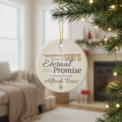 Eternal Promise Memorial Ornament | Personalized Christian Sympathy Gift for Loss of Father