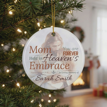Heaven’s Embrace Memorial Ornament | Personalized Christian Sympathy Gift for Loss of Mother