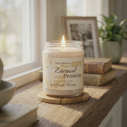 Eternal Promise Memorial Candle | Personalized Christian Sympathy Gift for Loss of Father