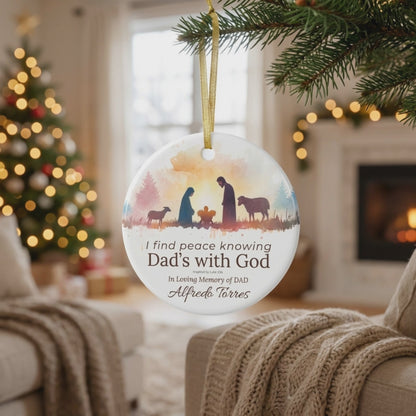 Dad’s with God Memorial Ornament | Personalized Christian Sympathy Gift